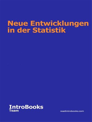 cover image of Neue Entwicklungen in der Statistik